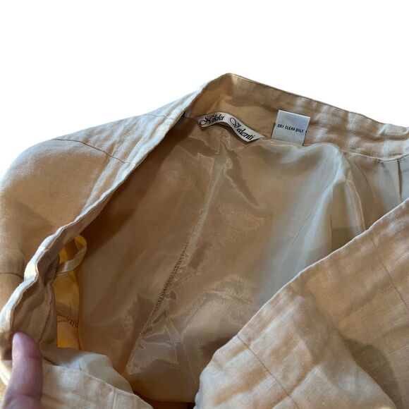 Nikki Valenti Irish Linen Top Pants Set Womens Sz. 16 Embroidered Tan Lagenlook - Picture 12 of 16